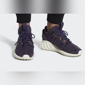 Adidas Womens Size 7 Originals Tubular Doom Sock Purple/Maroon Cream Soles